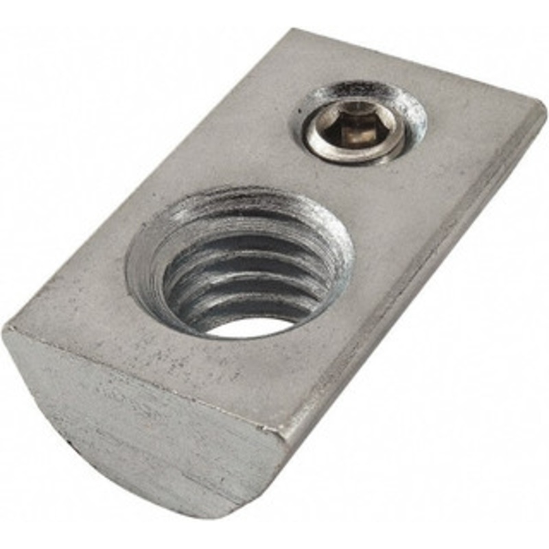 80/20 Inc. 12.95mm Wide, Roll-In T-Nut with Set Screw Bright Zinc Finish, 22mm Long, Use with 40 Series 40-1988 - 83745349