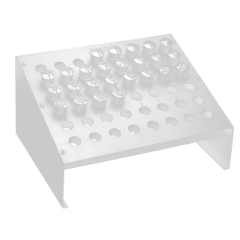 Precise 25 Piece R8 Collet Set and & R8-R48 Rack, 1/8 thru 7/8 by 32nds - R8-25T