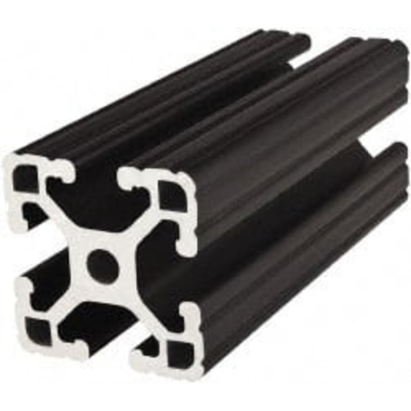 80/20 Inc. 145 Inches Long x 1-1/2 Inches Wide x 1-1/2 Inches High, T Slotted Aluminum Extrusion 0.8986 Square Inches, Black Anodized Finish 1515L-BLACK-145 - 61998605