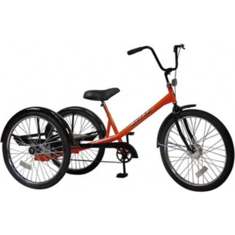 Worksman Cycles Bicycles & Scooters, Type: Industrial Tricycle, Number of Wheels: 3, Color: Orange, Tire Size: 26x2.125, Tire Type: Air Tire, Size: 12x3/16 M2626CBORG - 43009356