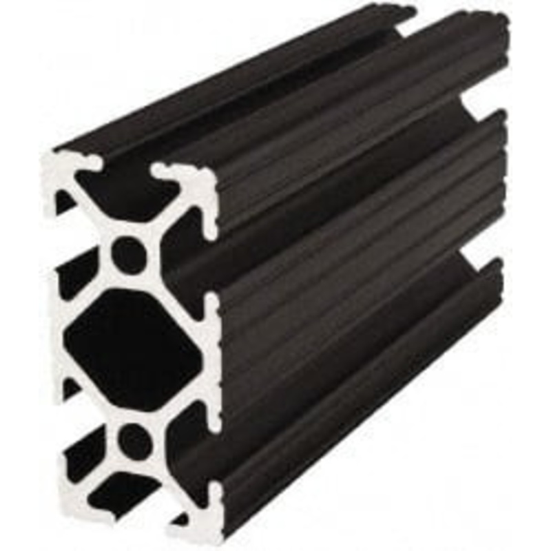 80/20 Inc. 145 Inches Long x 1 Inch Wide x 2 Inches High, T Slotted Aluminum Extrusion 0.7914 Square Inches, Black Anodized Finish 1020-BLACK-145 - 61998514