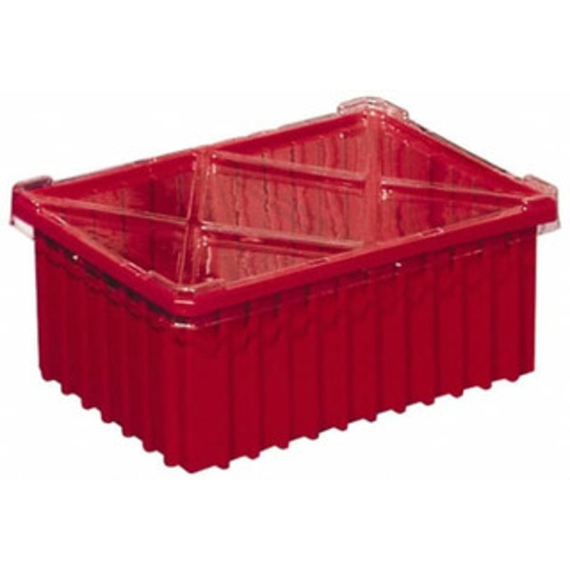 Akro-Mils 0.59 Cu Ft, 40 Lb Load Capacity Red Polypropylene Dividable Container Stacking, 16-1/2 Long x 10.9 Wide x 8 High 33168 RED - 89805428