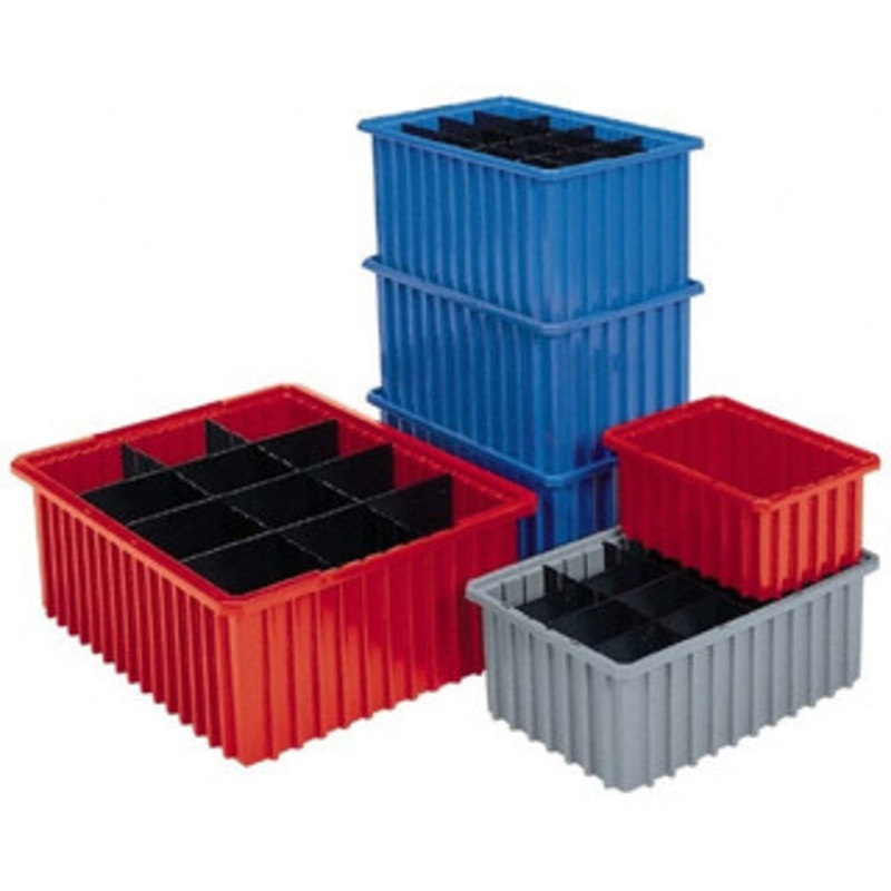 Akro-Mils 0.29 Cu Ft, 20 Lb Load Capacity Blue Polyethylene Dividable Container Stacking, 16-1/2 Long x 10.9 Wide x 4 High 33164BLUE - 70302427